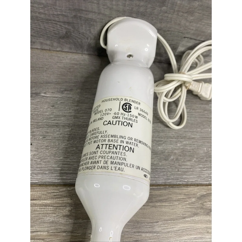 Moulinex Turbo Hand Blender Model 070 White Good Vintage 150W Immersion Mixer